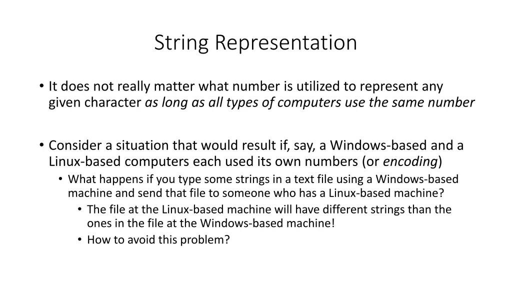 string representation 1