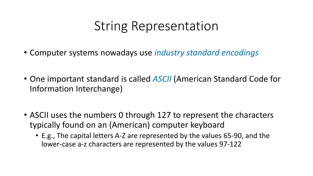 string representation 2