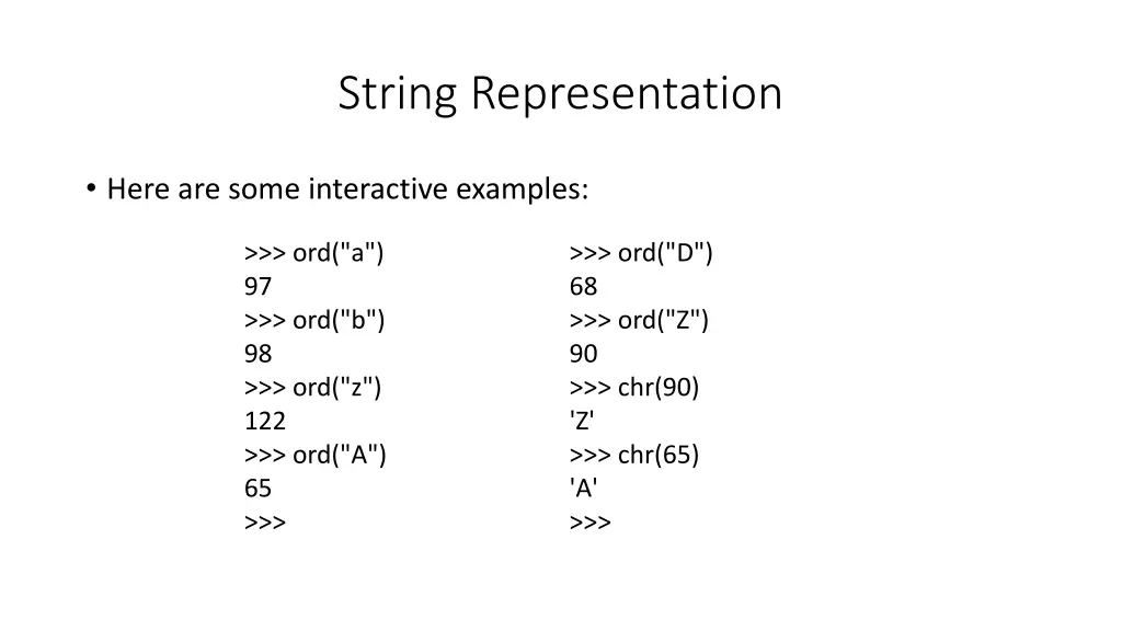 string representation 4