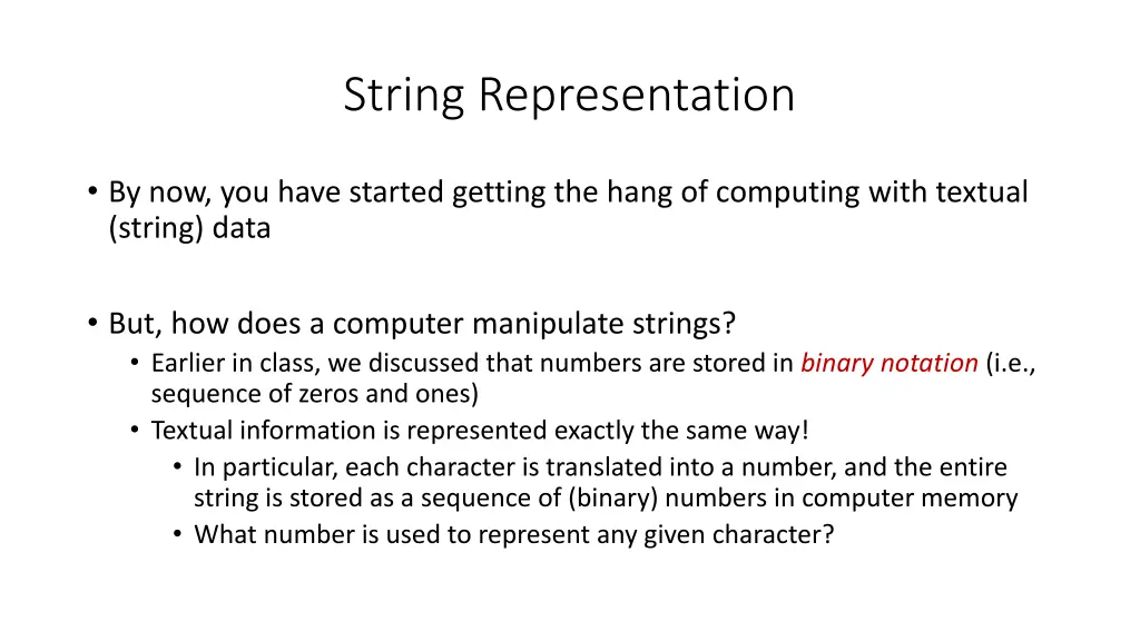 string representation