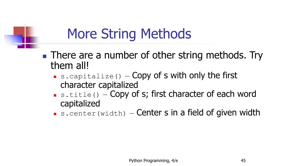 more string methods