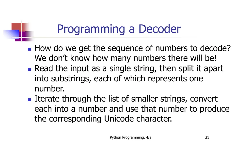 programming a decoder 2