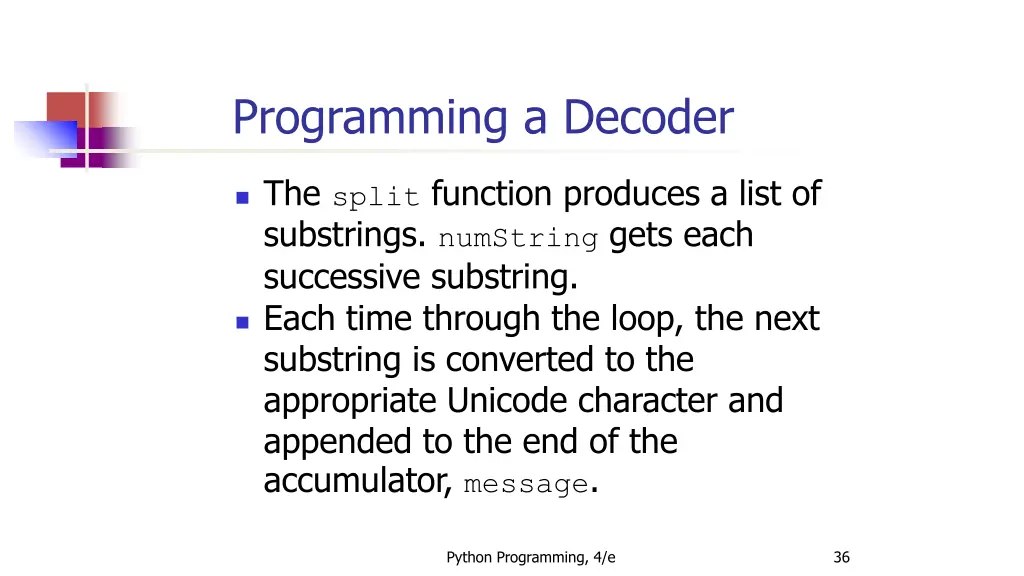 programming a decoder 7