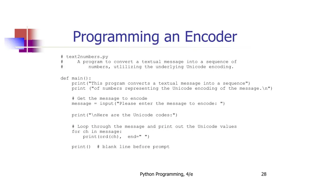 programming an encoder 1