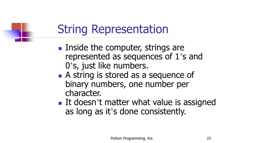 string representation