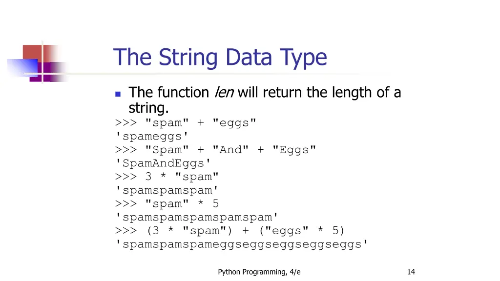 the string data type 10