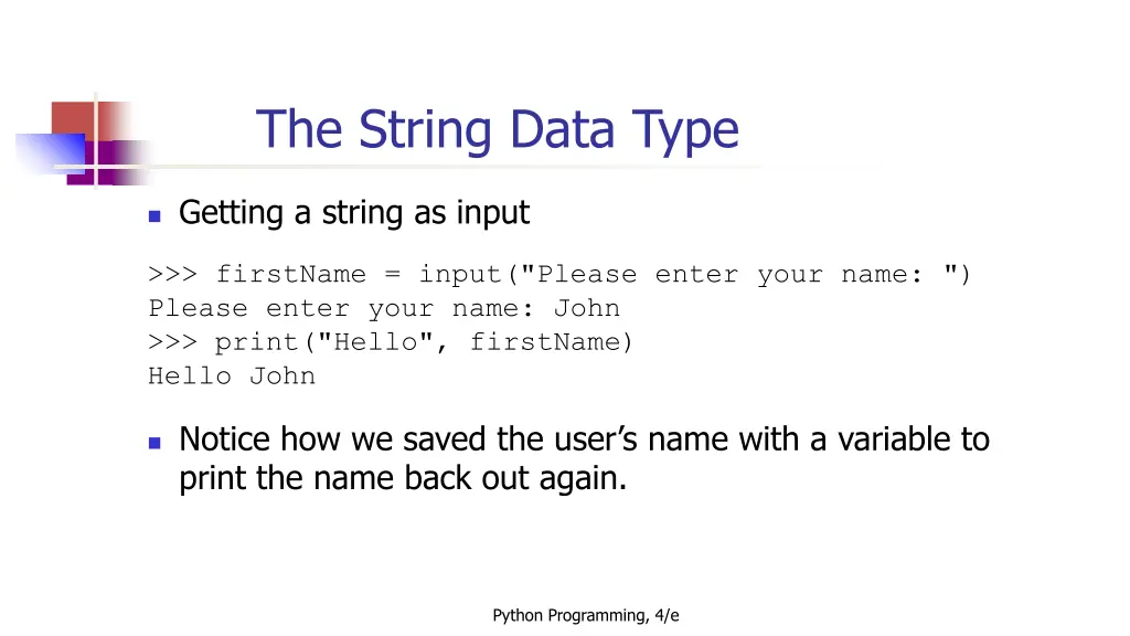 the string data type 2