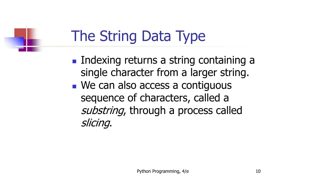 the string data type 6