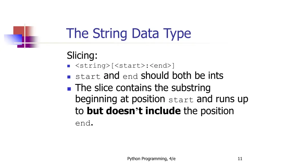 the string data type 7