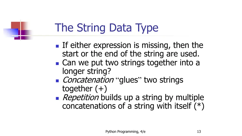 the string data type 9