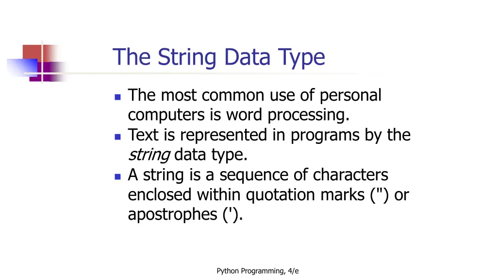 the string data type