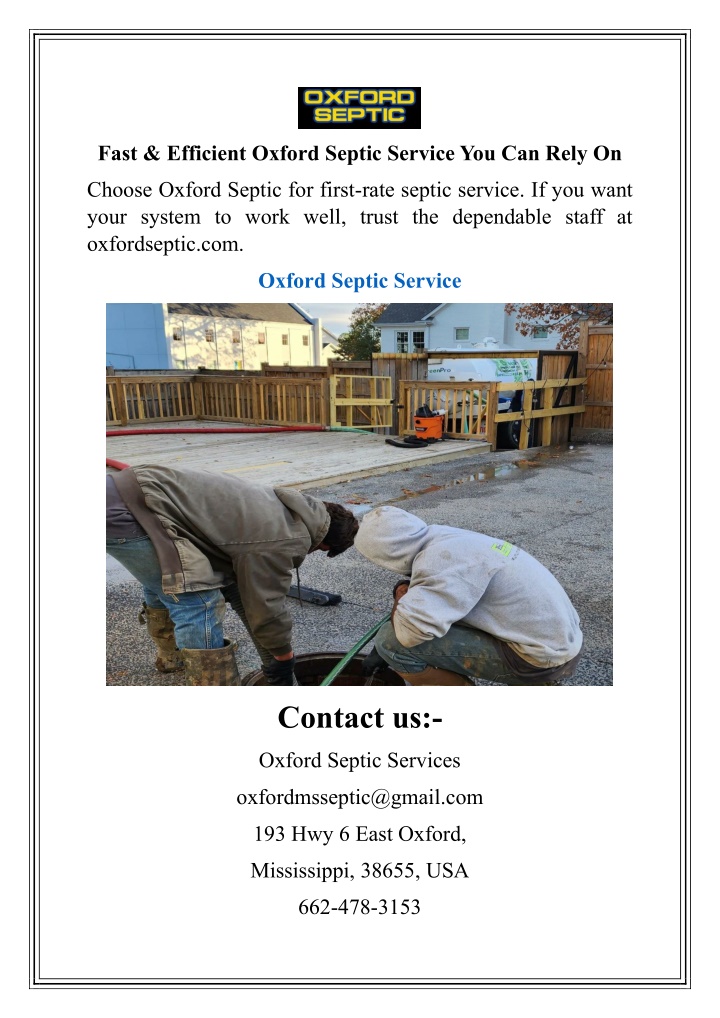 fast efficient oxford septic service you can rely