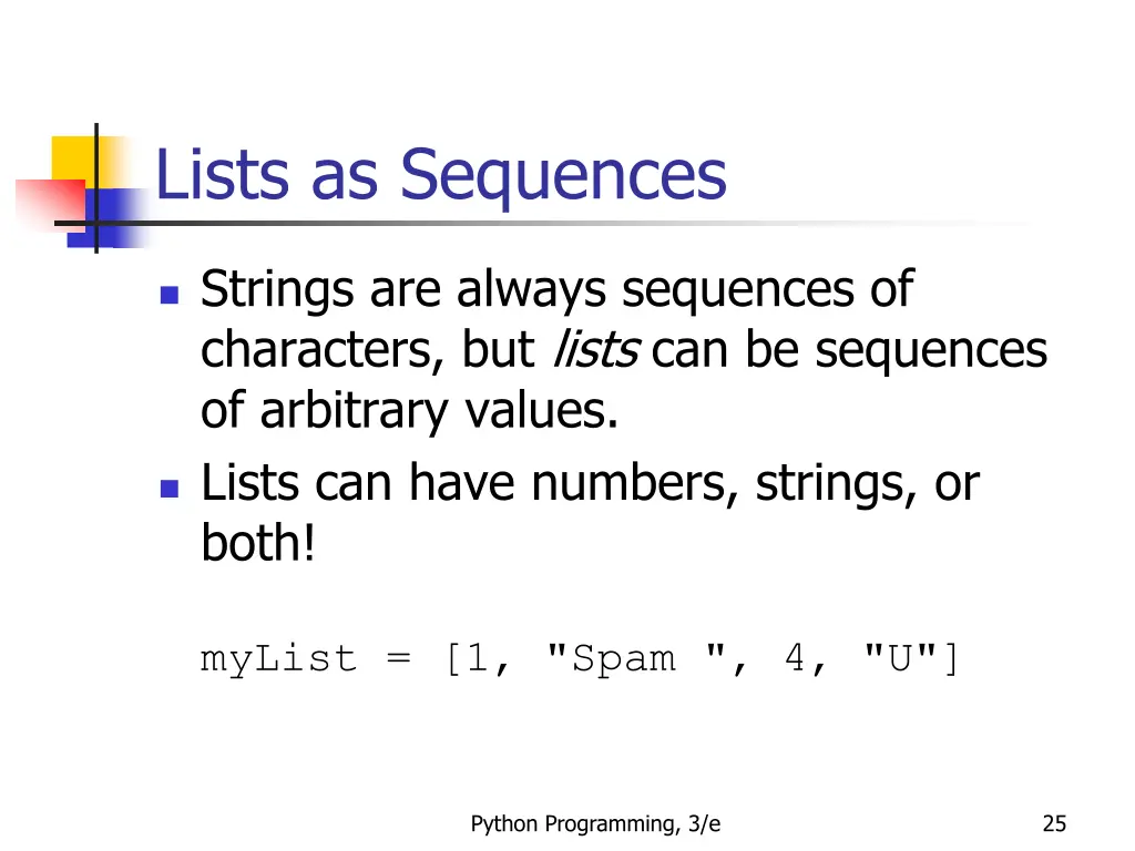 lists as sequences 1