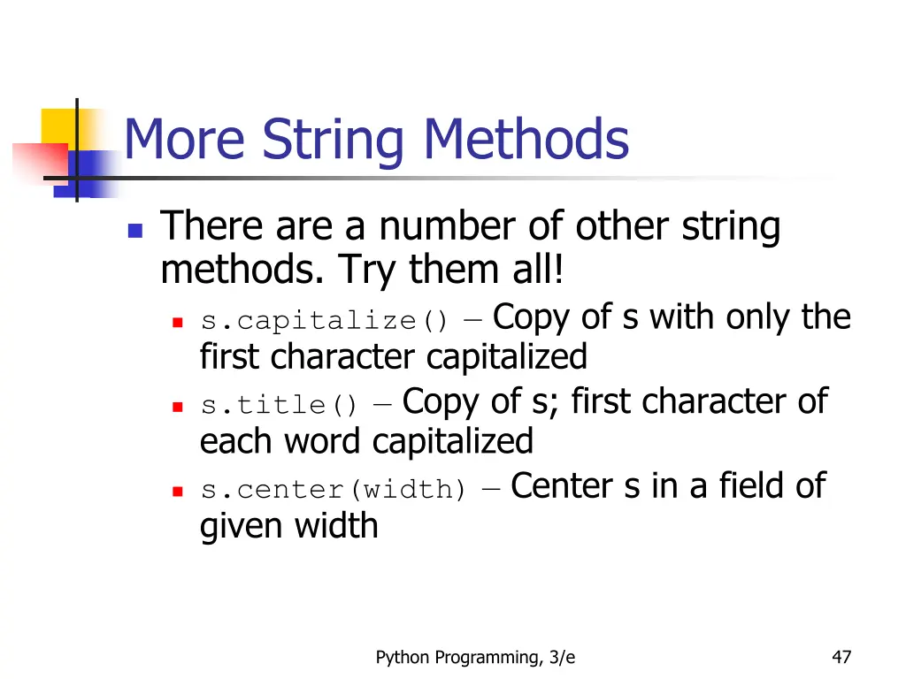 more string methods