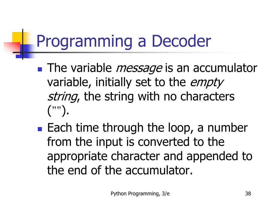 programming a decoder 1