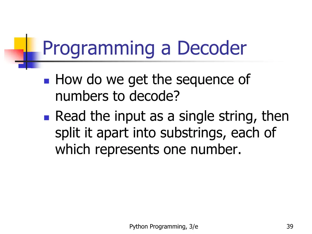 programming a decoder 2