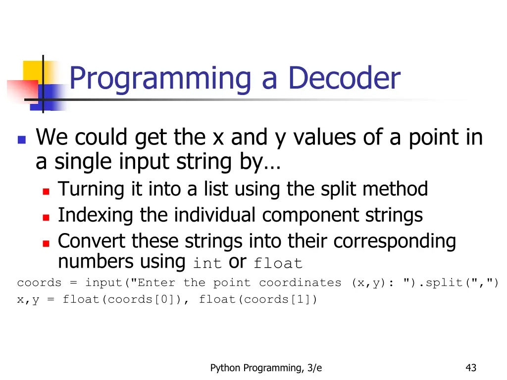 programming a decoder 6