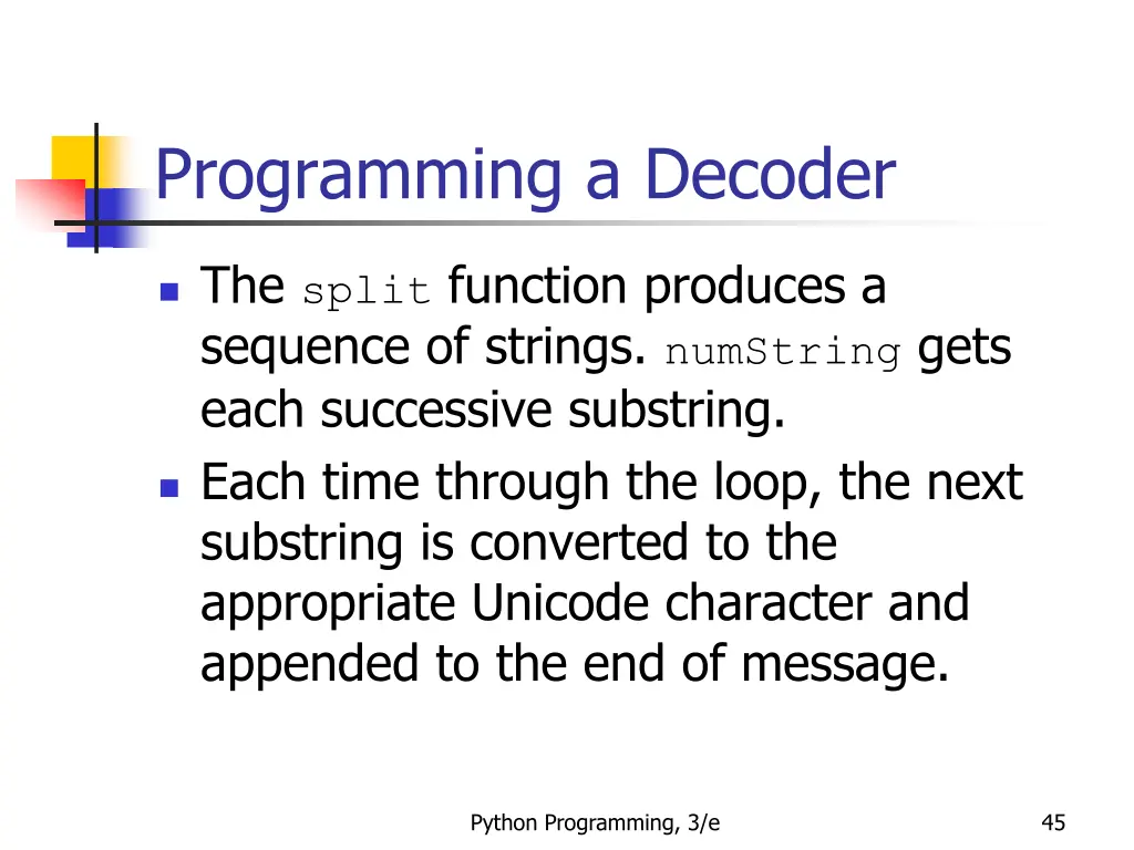 programming a decoder 8