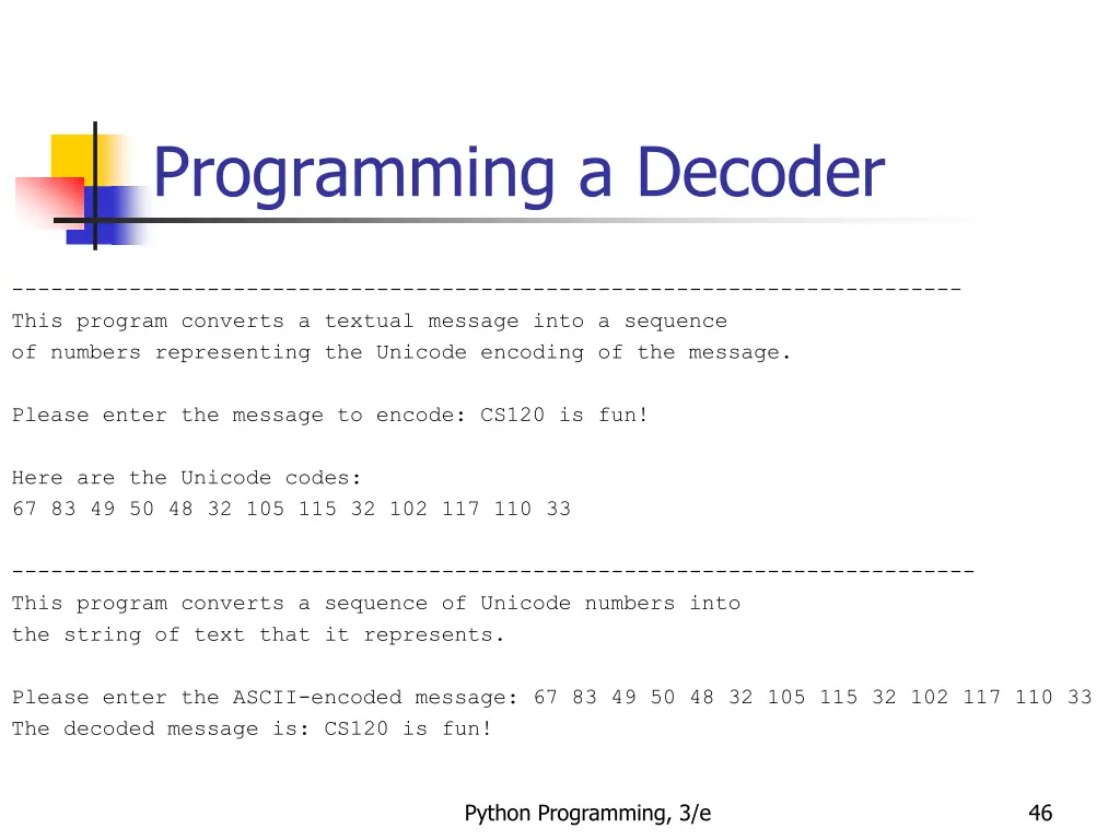 programming a decoder 9