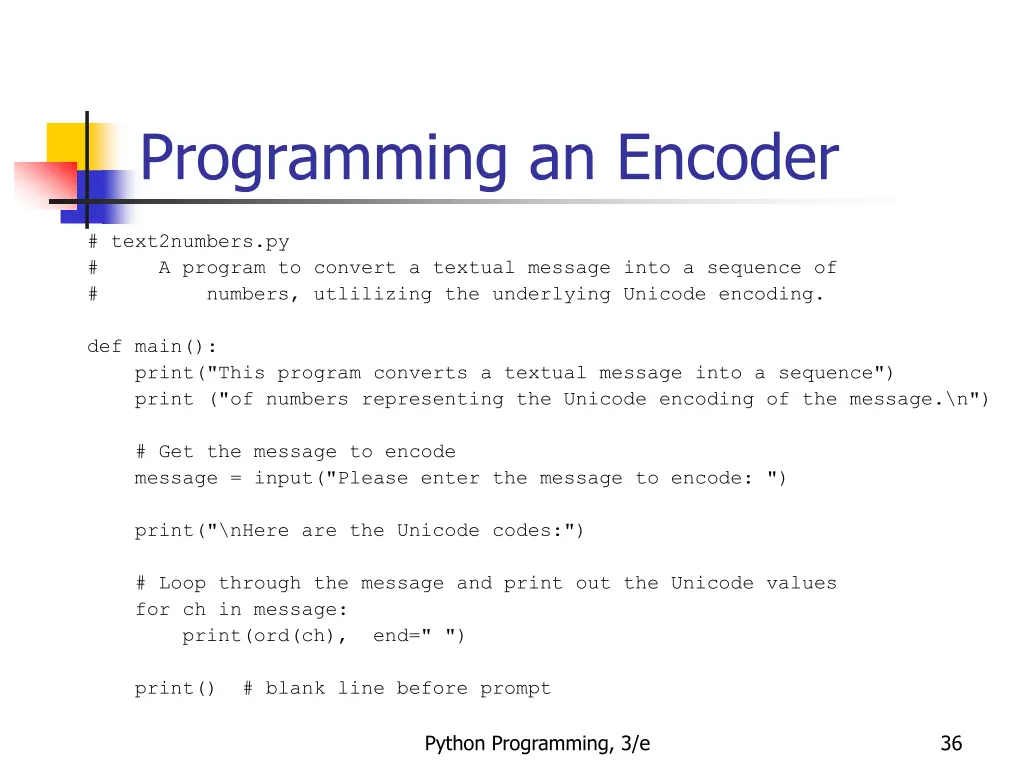 programming an encoder 1