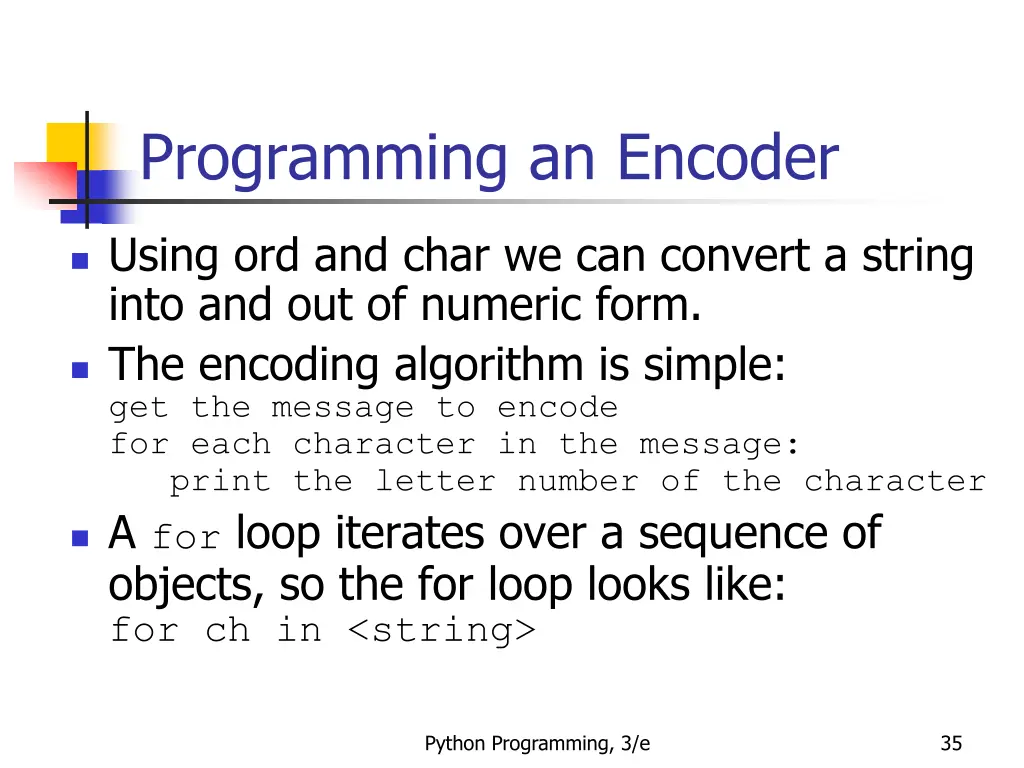 programming an encoder