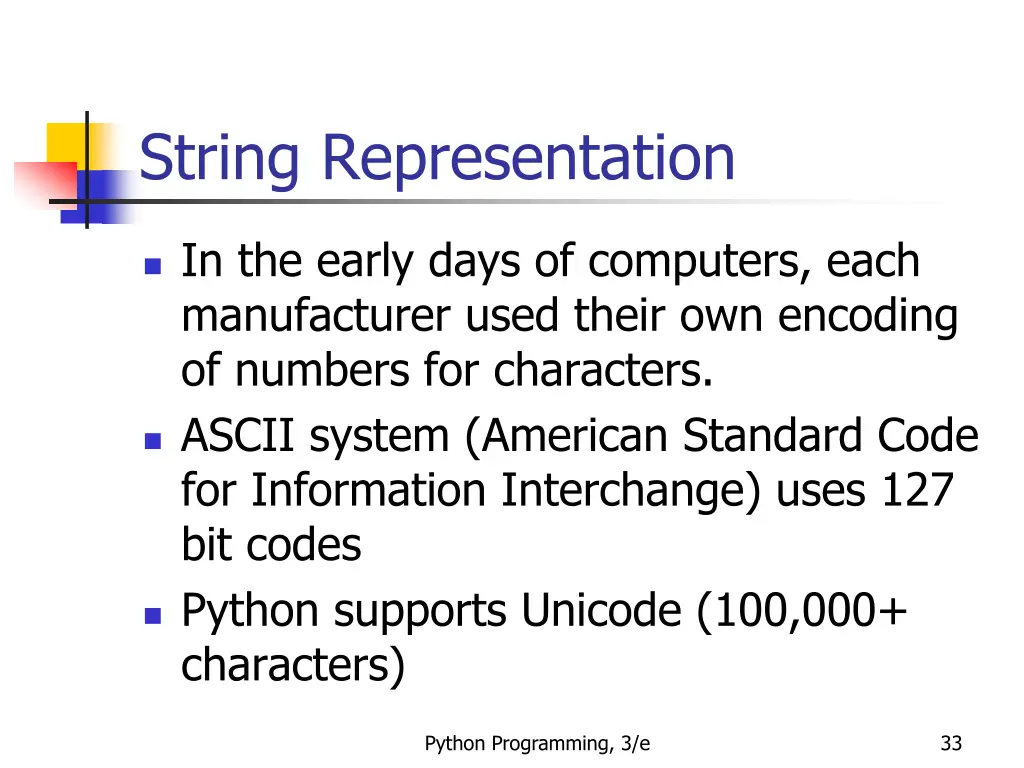 string representation 1