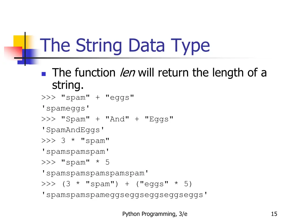 the string data type 10