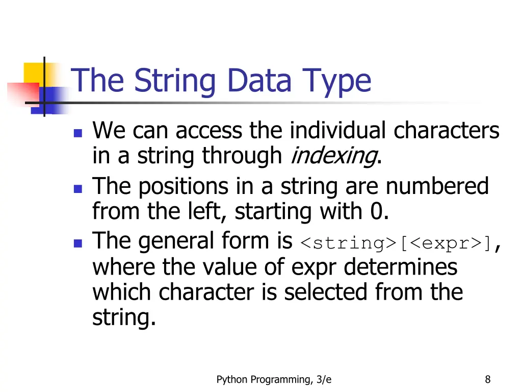 the string data type 3