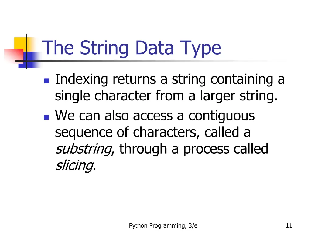 the string data type 6