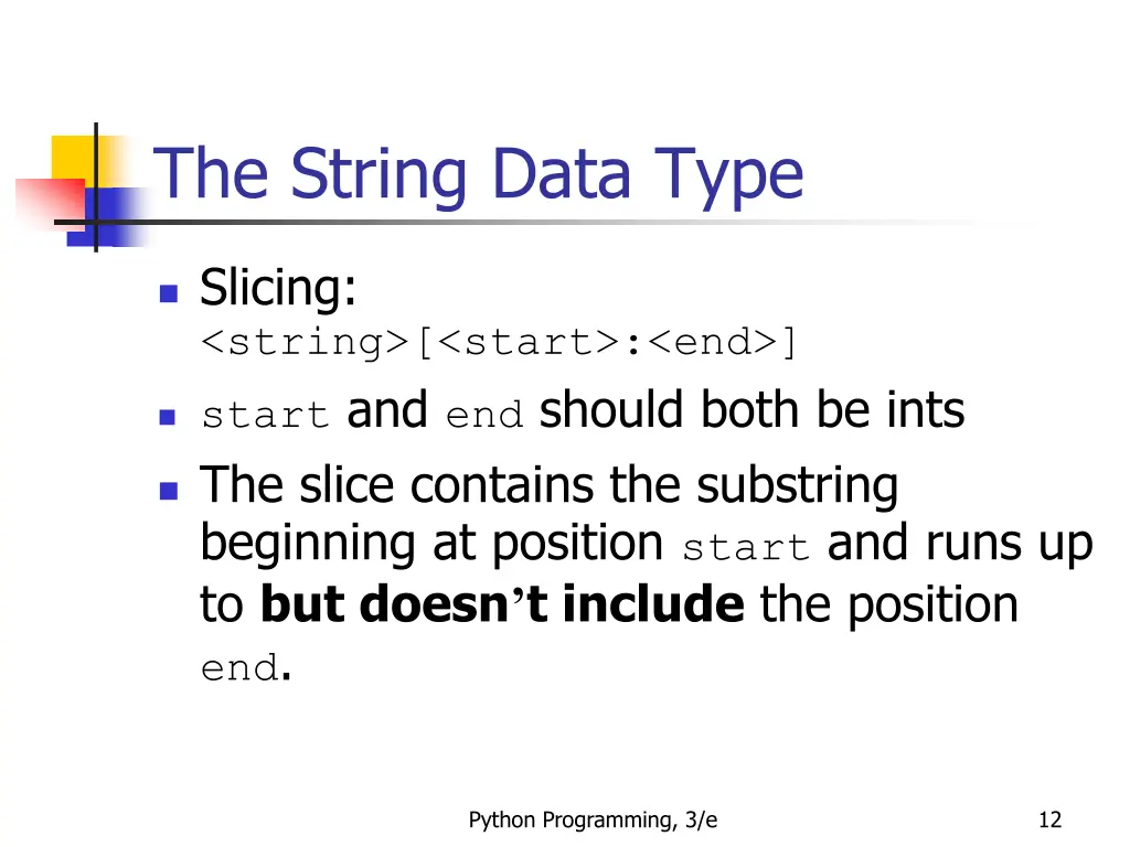 the string data type 7