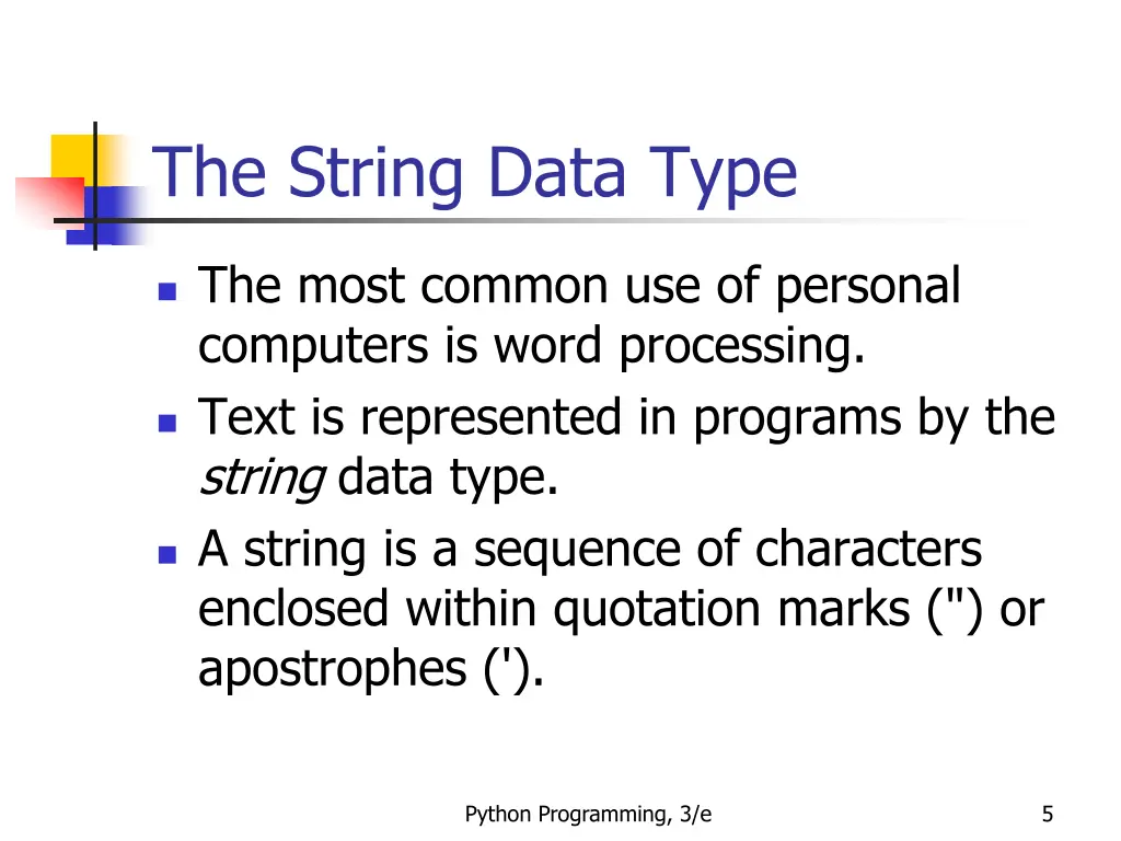 the string data type