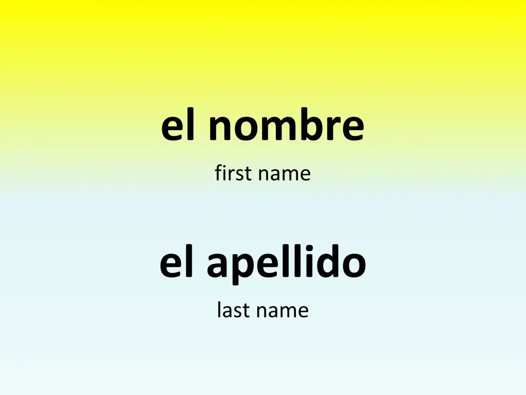 el nombre first name