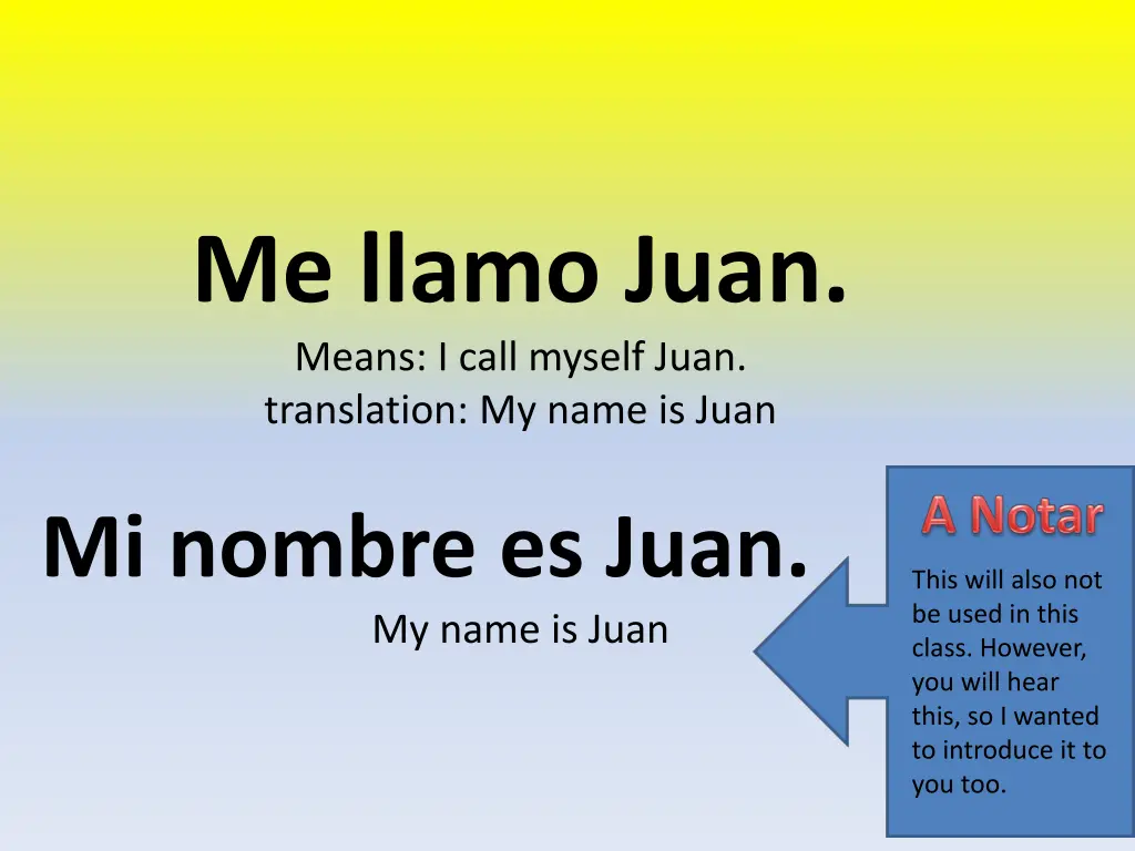 me llamo juan means i call myself juan