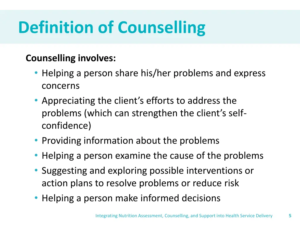 definition of counselling 1