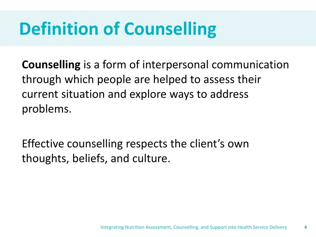 definition of counselling