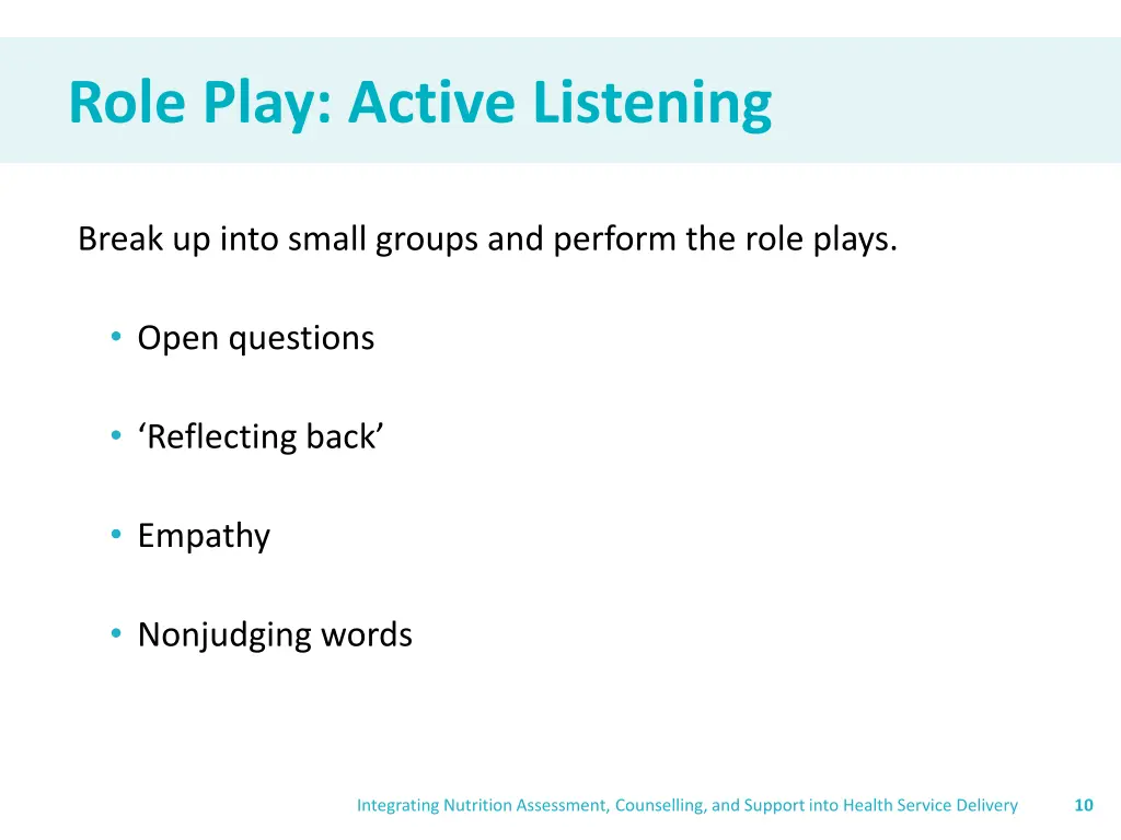 role play active listening