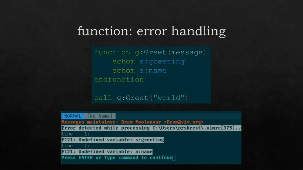 function error handling