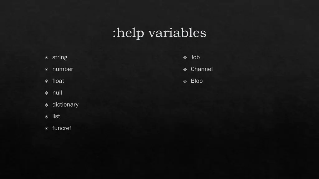 help variables