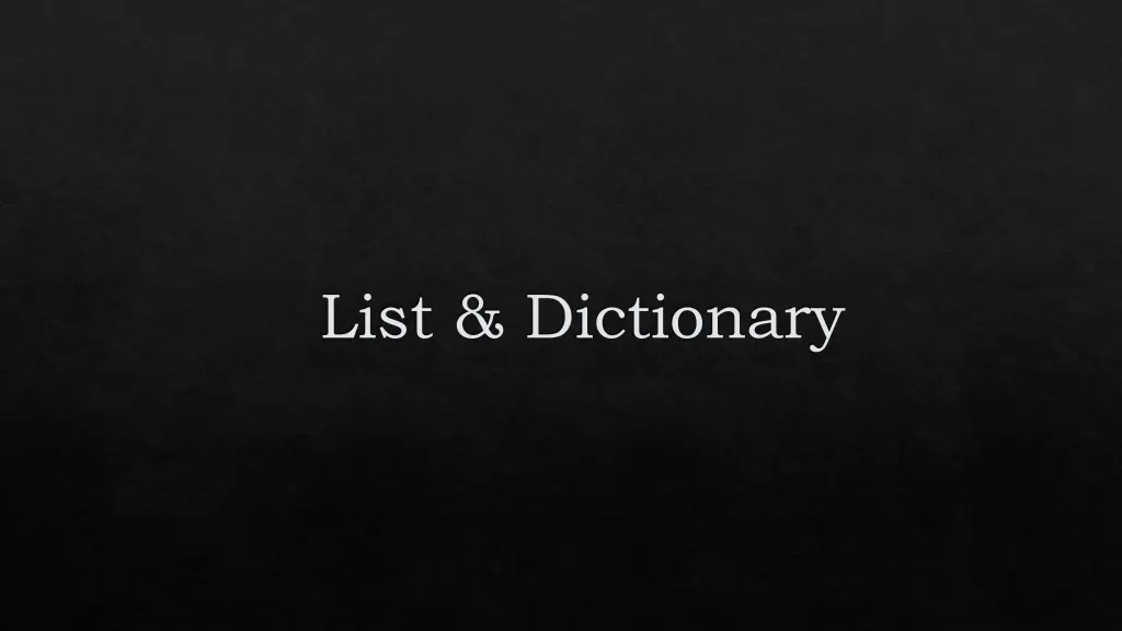 list dictionary