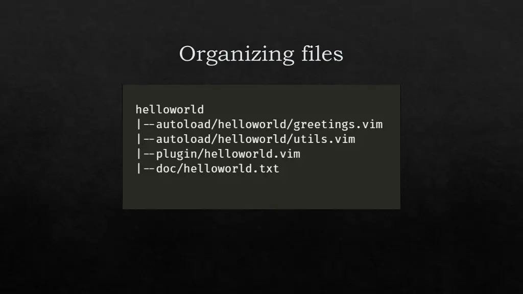 organizing files