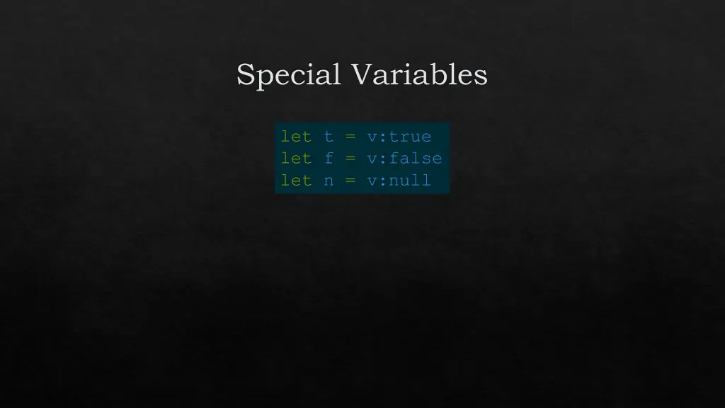 special variables