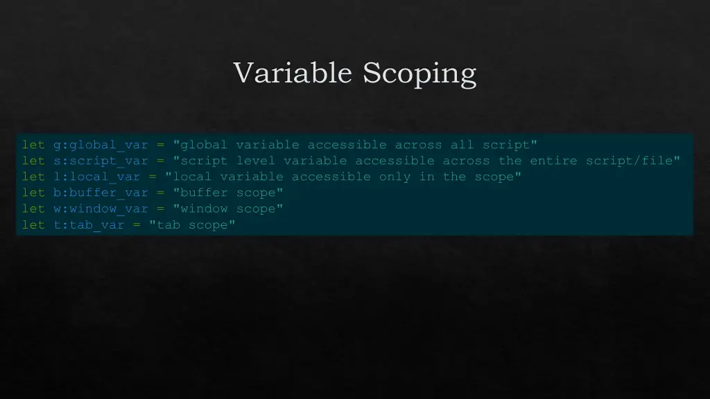 variable scoping