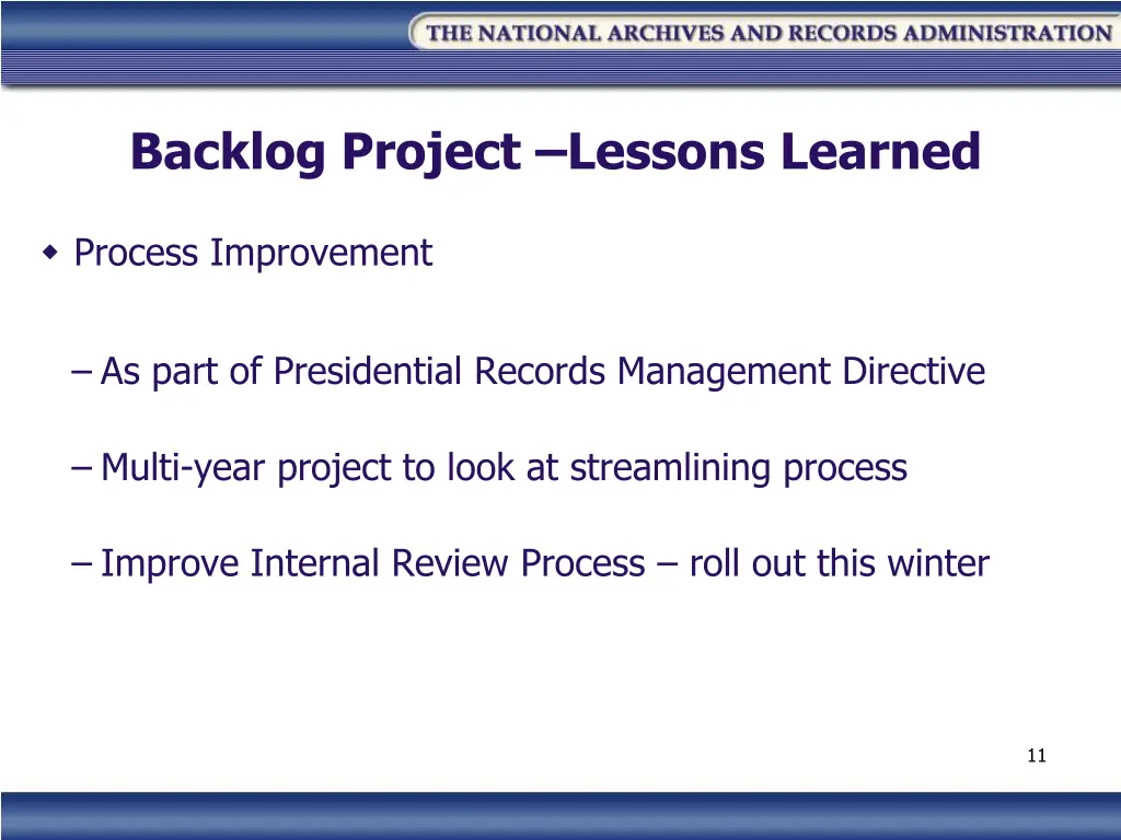 backlog project lessons learned 2