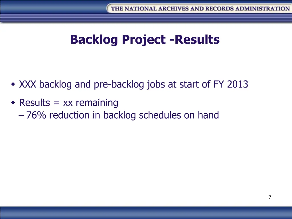 backlog project results