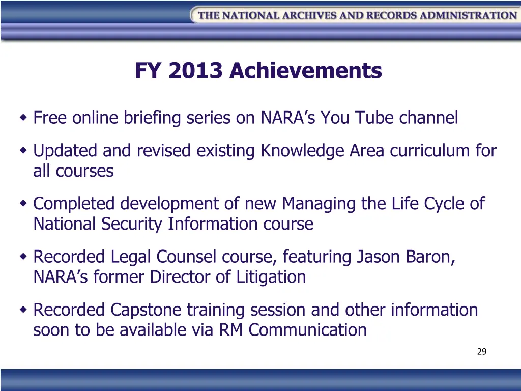 fy 2013 achievements 1