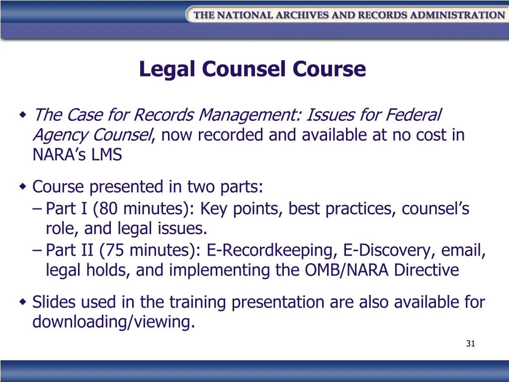 legal counsel course