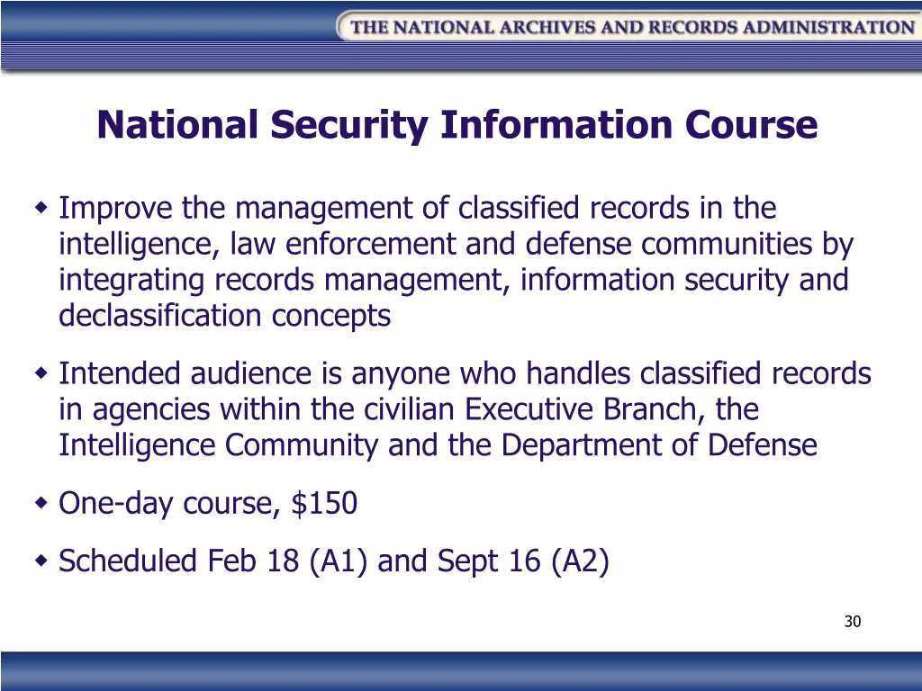 national security information course