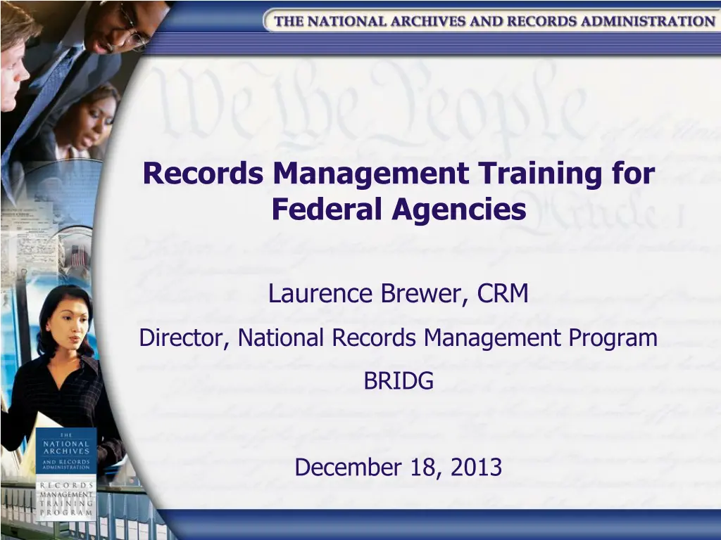 records management training for federal agencies