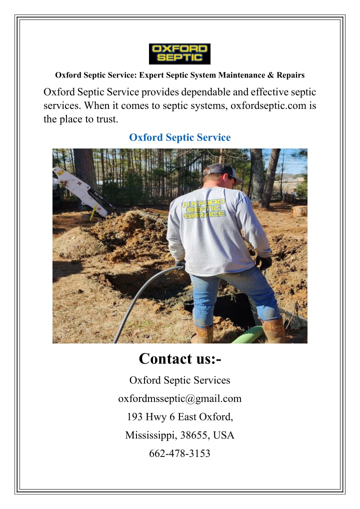 oxford septic service expert septic system