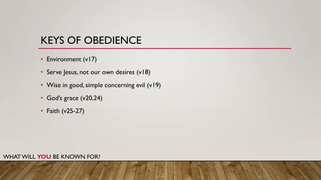 keys of obedience